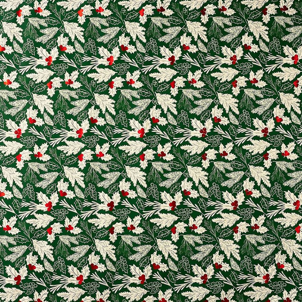 Sketched Evergreen Stone Wrapping Paper