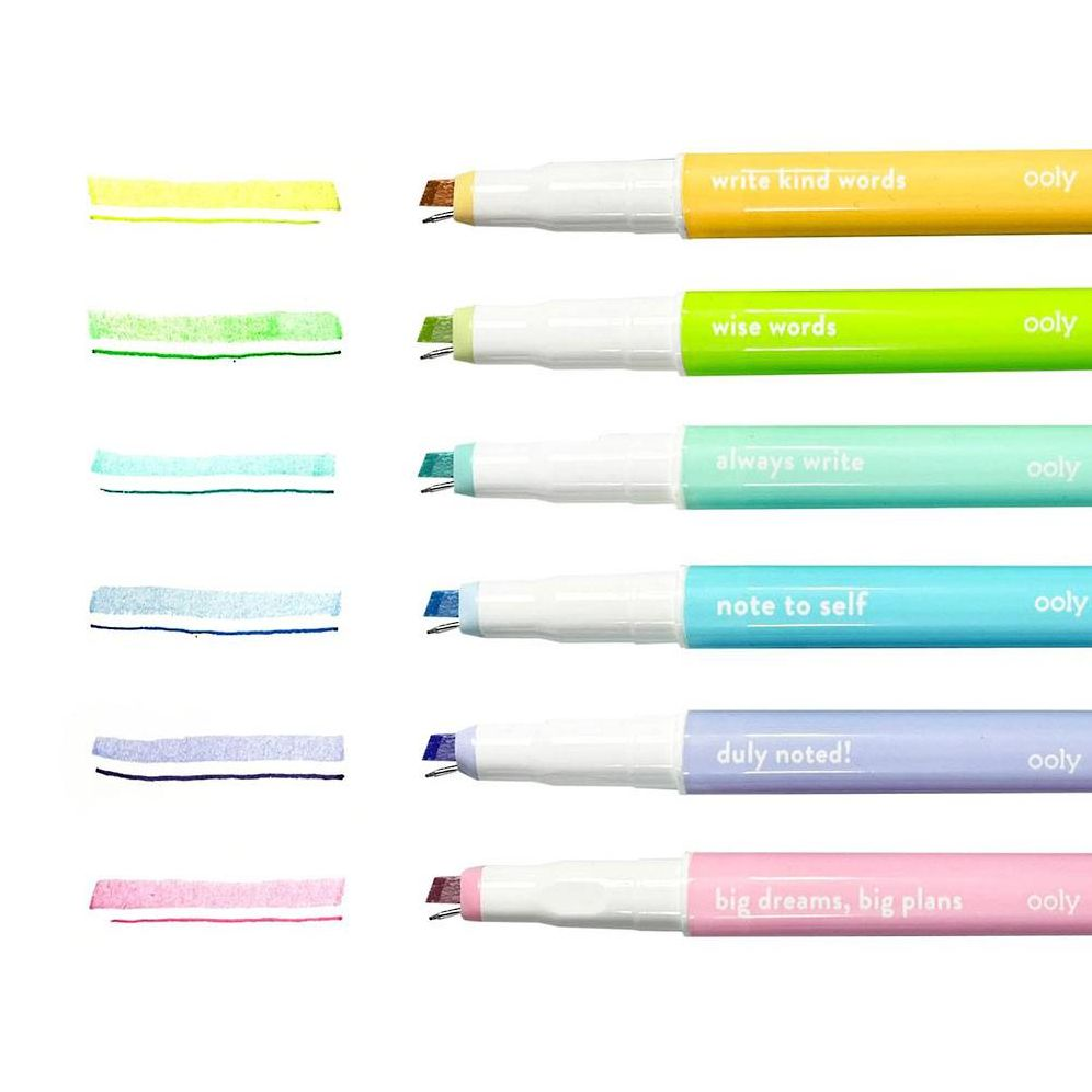 Noted! 2-in-1 Micro Fine Tip Pens & Highlighters - Set of 6