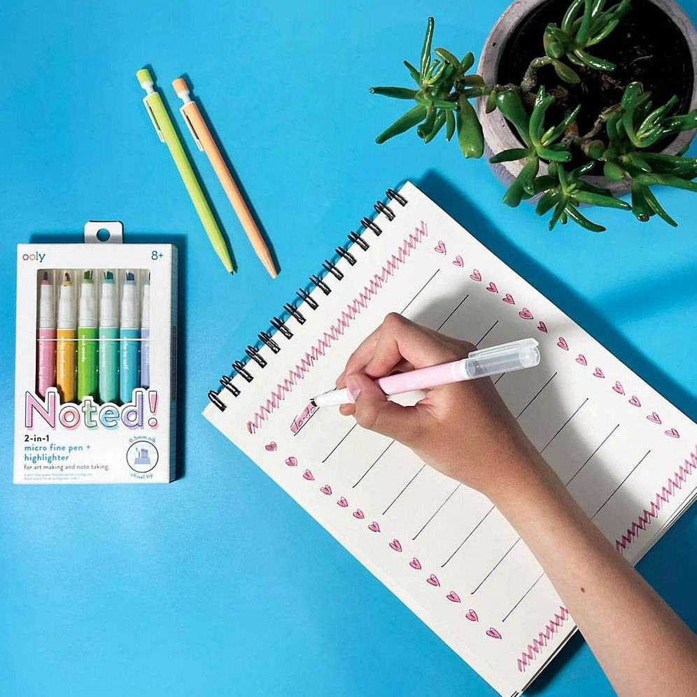 Noted! 2-in-1 Micro Fine Tip Pens & Highlighters - Set of 6