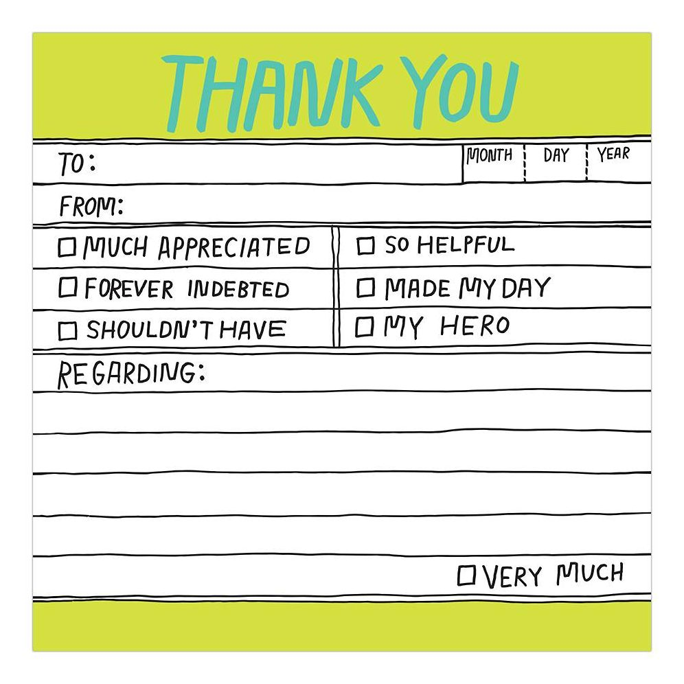 Hand-Lettered Thank You Knock Knock Sticky Notes