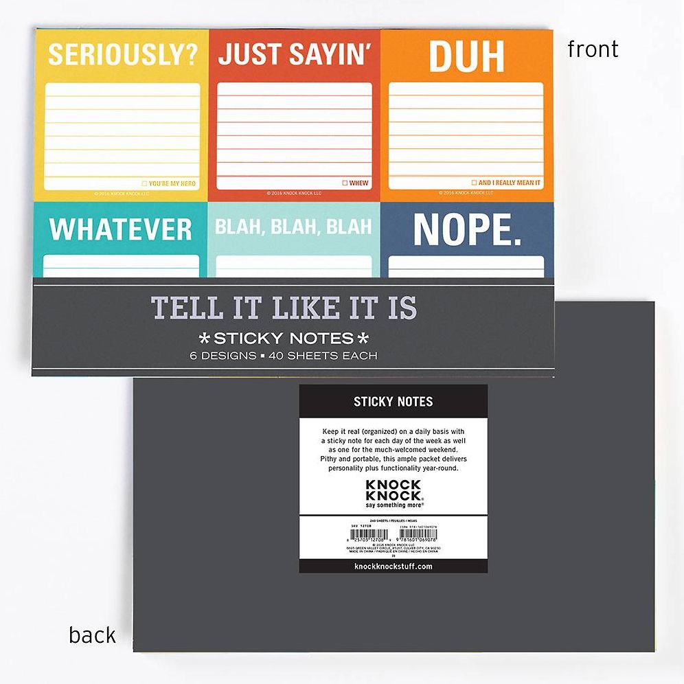 Tell It Like It Is Sticky Notes Set