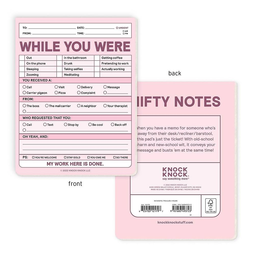 While You Were Pad Knock Knock Nifty Notes