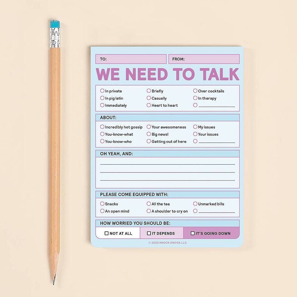 We Need to Talk Pad Knock Knock Nifty Notes (Pastel Version)