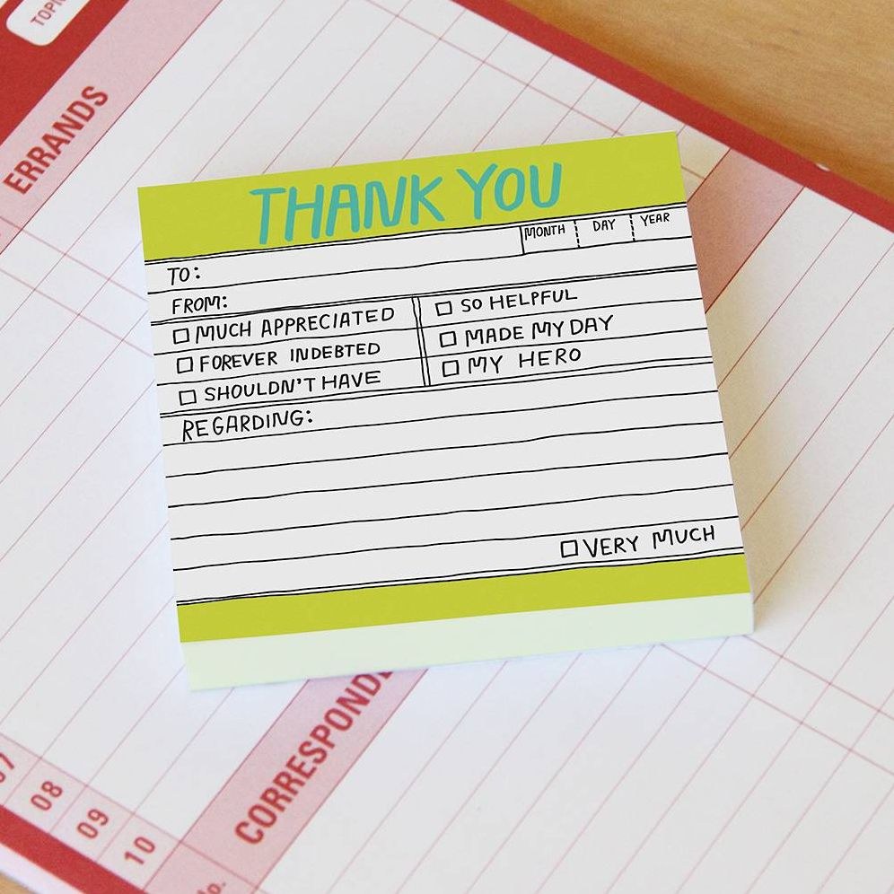 Hand-Lettered Thank You Knock Knock Sticky Notes