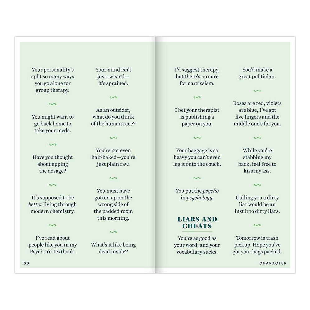 Insults & Comebacks Lines For All Occasions: Paperback Edition