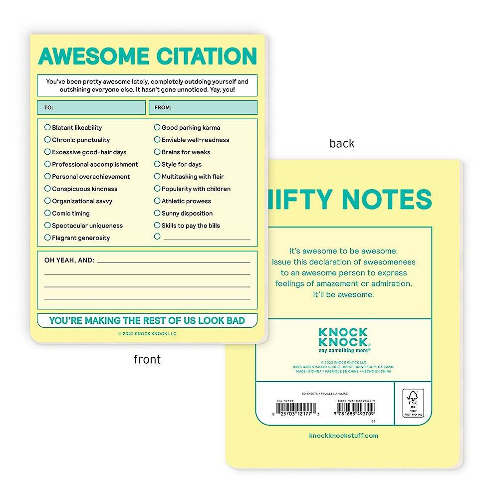 Awesome Citation Pad Knock Knock Nifty Notes
