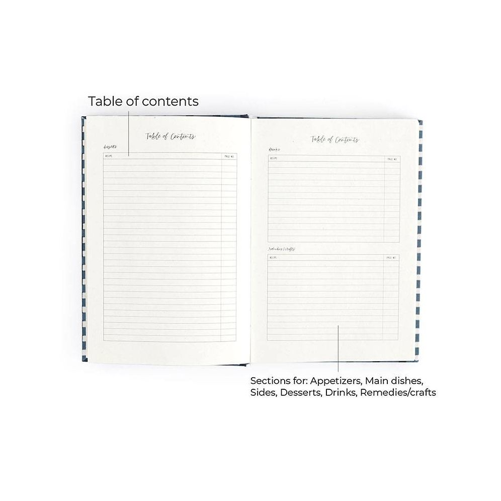 Navy Gingham Heirloom Recipe Book