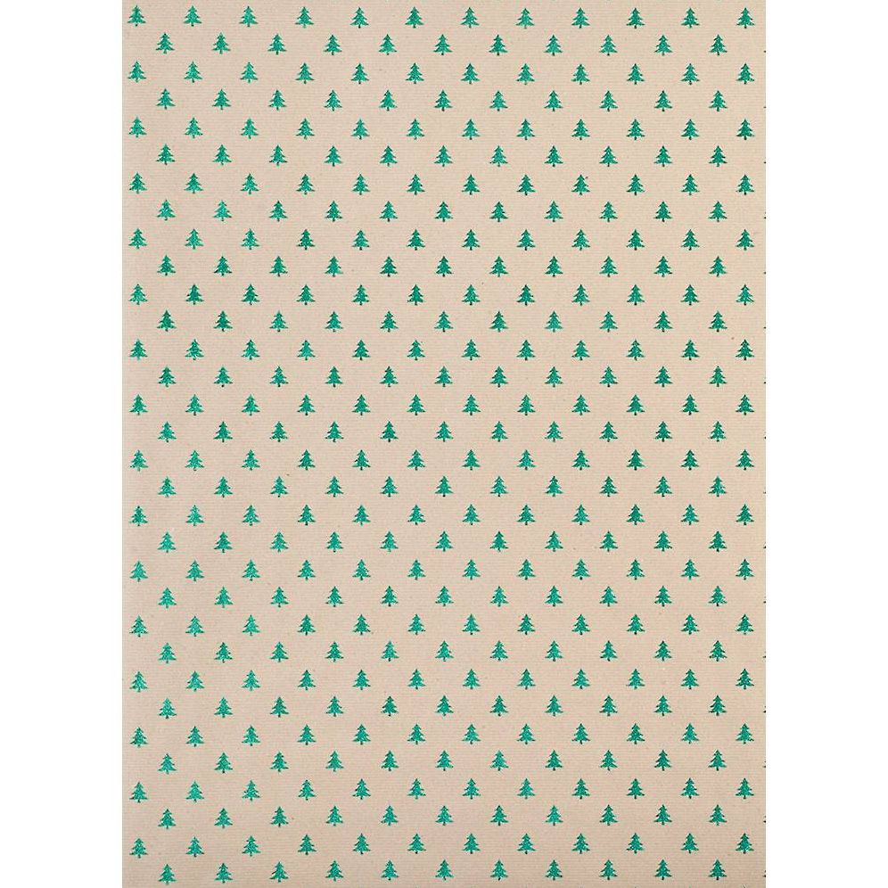 Green Glitter Tree Wrapping Paper