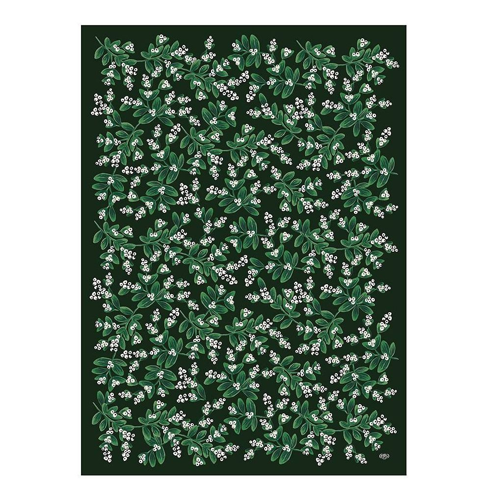 Evergreen Mistletoe Flat Wrap