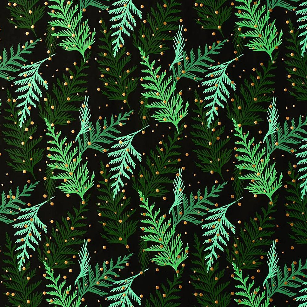 Holiday Cedar Branches Stone Wrapping Paper
