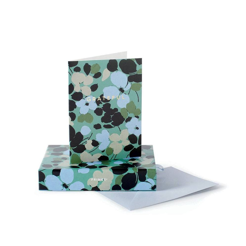 Green Floral Thank You Card Set