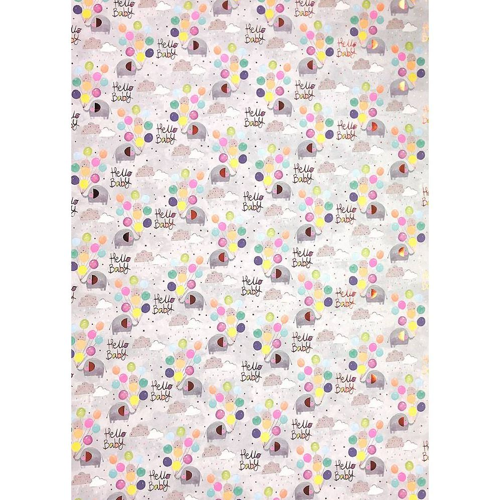 Hello Baby Elephant Flat Wrap