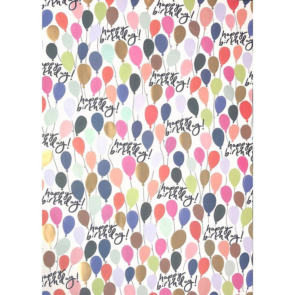 Happy Birthday Ballons Flat Wrap
