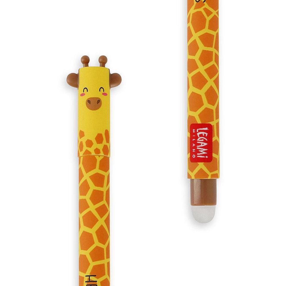 Legami Set Of 3 Erasable Gel Pens - Wild Savannah - Lion + Elephant + Giraffe