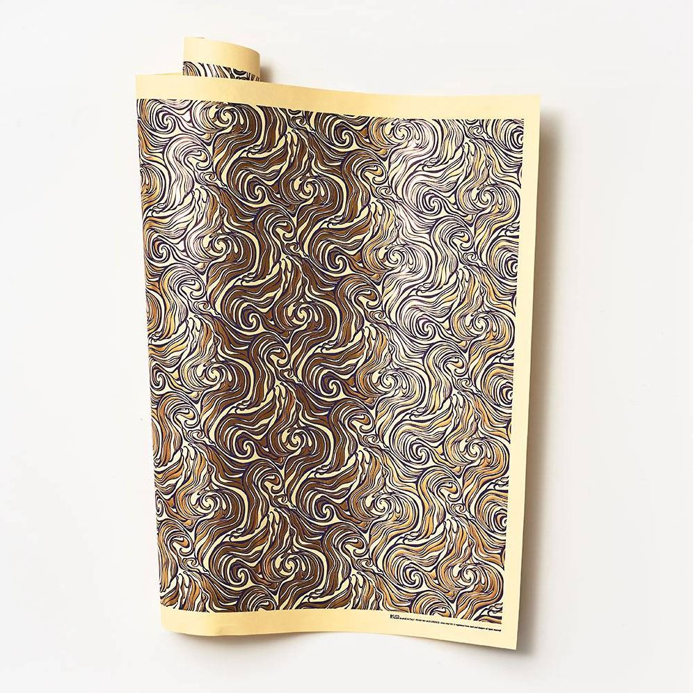 Gold Wavy Marble on Honey Handmade Paper