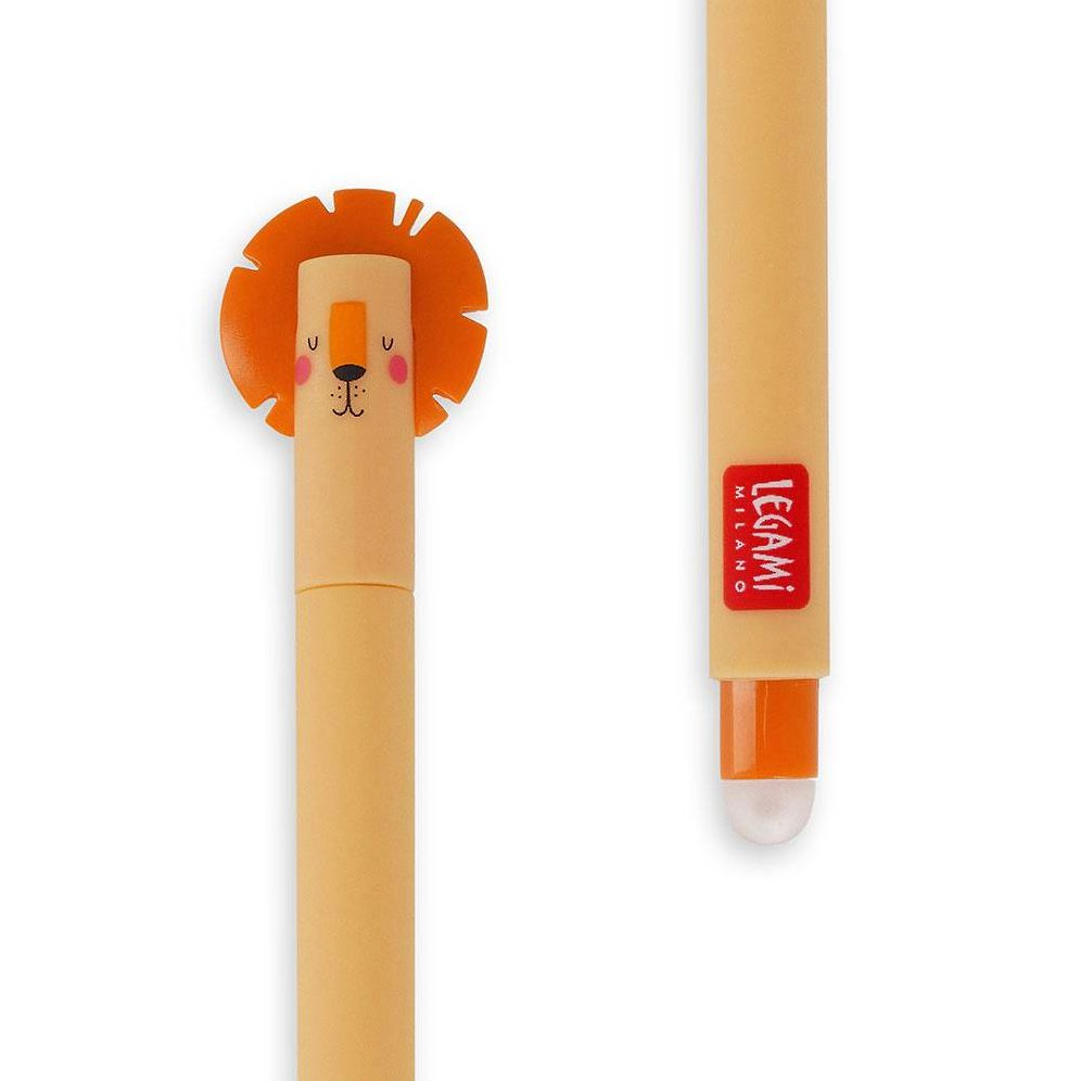 Lion Erasable Gel Pen - Orange Ink