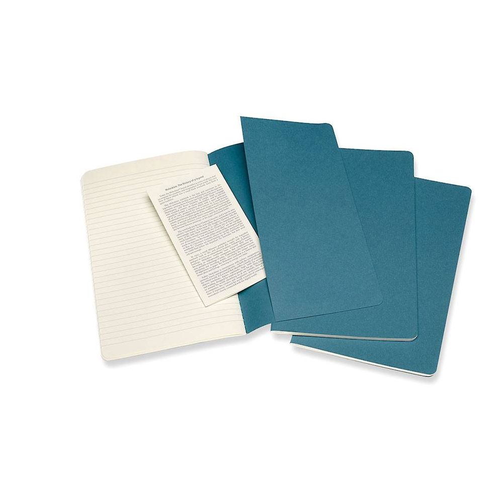 Moleskine Cahier Journal, Large, Ruled, Brisk Blue (8.25 x 5)