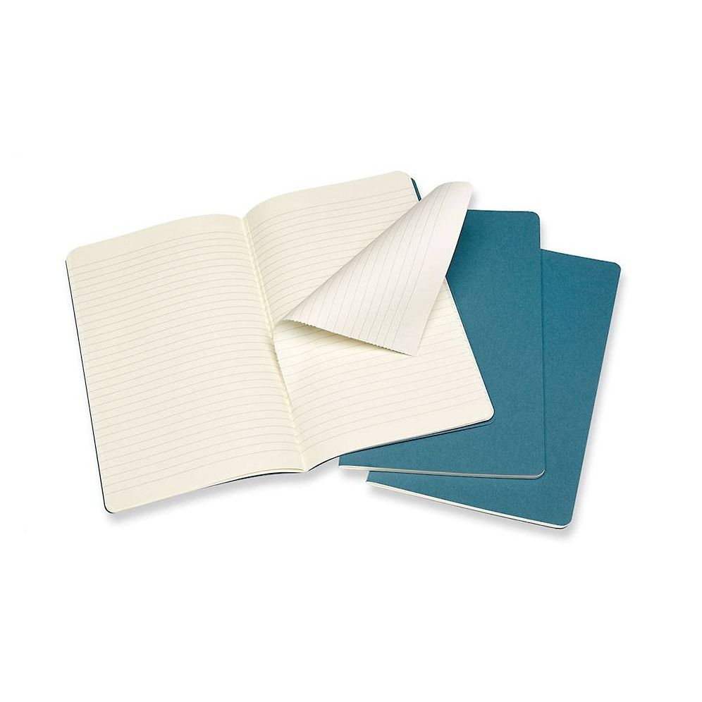 Moleskine Cahier Journal, Large, Ruled, Brisk Blue (8.25 x 5)