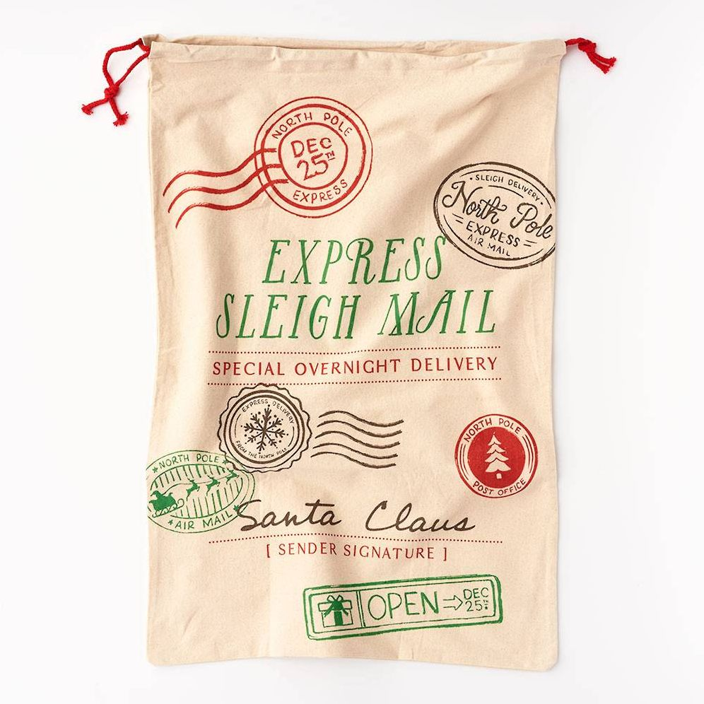 Sleigh Mail Drawstring Gift Bag