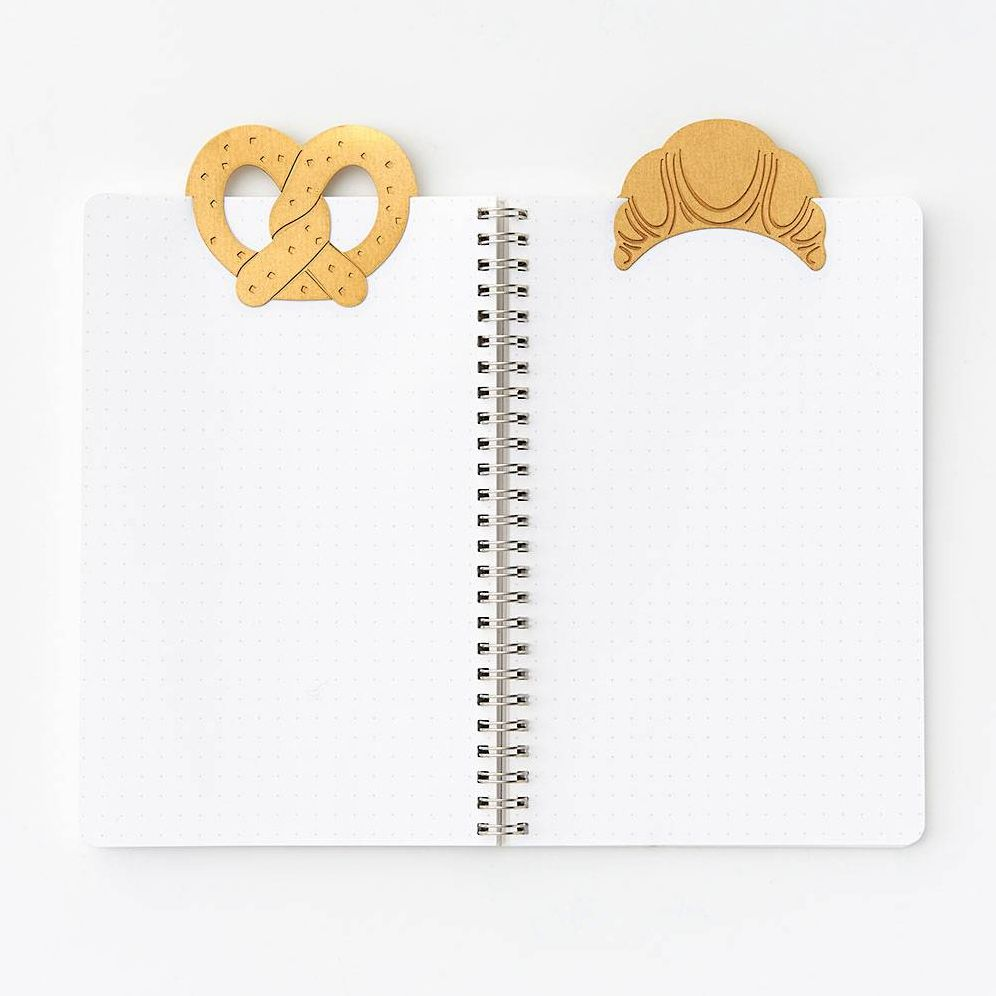 Brass Pretzel and Croissant Page Markers