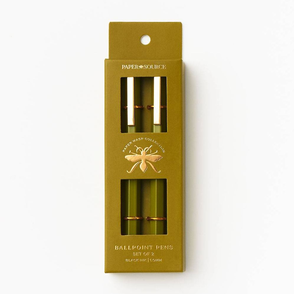 Paper Wasp Olive Ballpoint Pen S/2 - Limited Edition