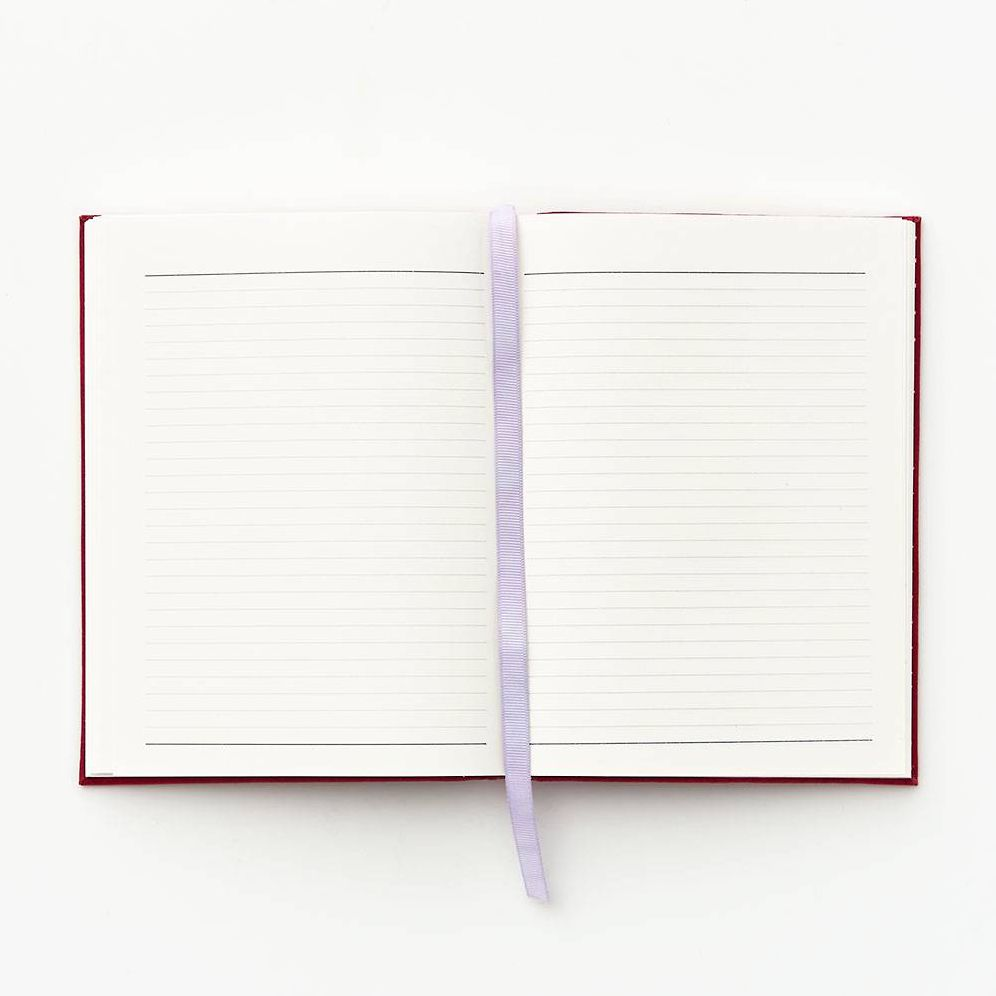 Red Dahlia Woven Leather Journal