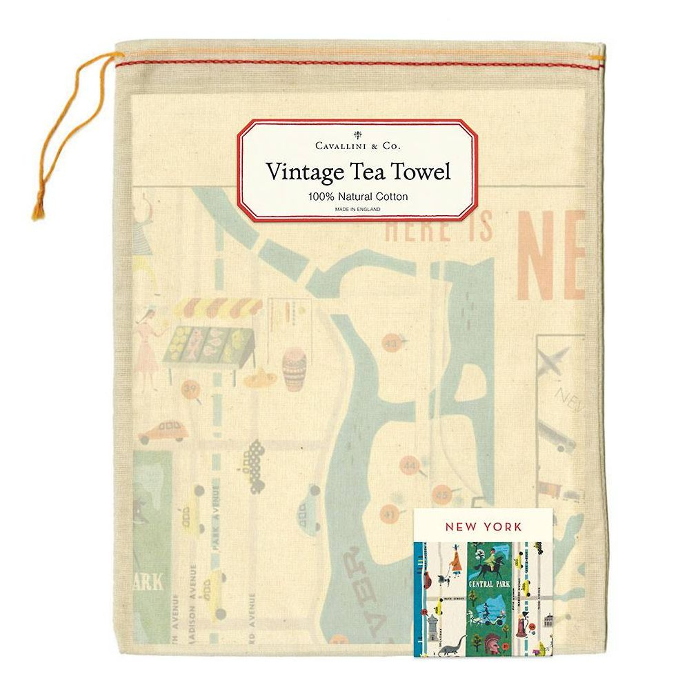 New York Map Tea Towel