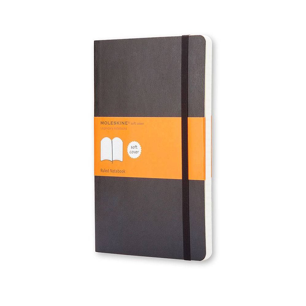 Moleskine Classic Notebook, Large, Ruled, Black, Soft Cover (5 x 8.25)