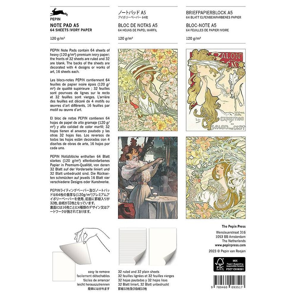 Alphonse Mucha A5 Note Pad