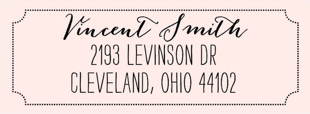 Blush Calligraphy Return Address Label