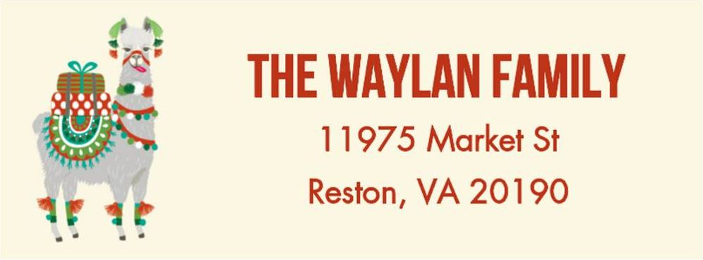 Fa La La Lama Return Address Label