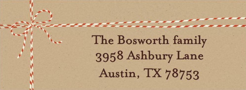 Bakers Twine Holiday Return Address Label