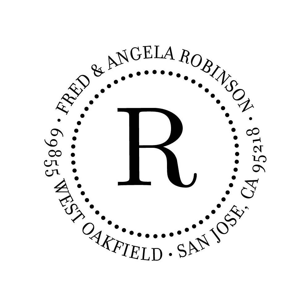 Dotted Circle Monogram Custom Stamp and Stamp Tool