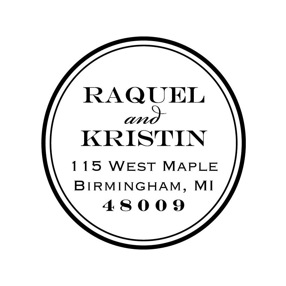 Bold Double Circle Couple Custom Stamp and Stamp Tool