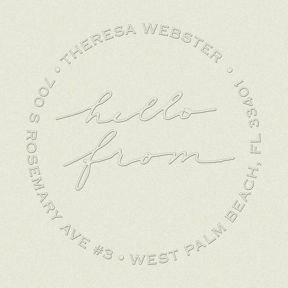 Signature Hello From Custom Embosser Plate