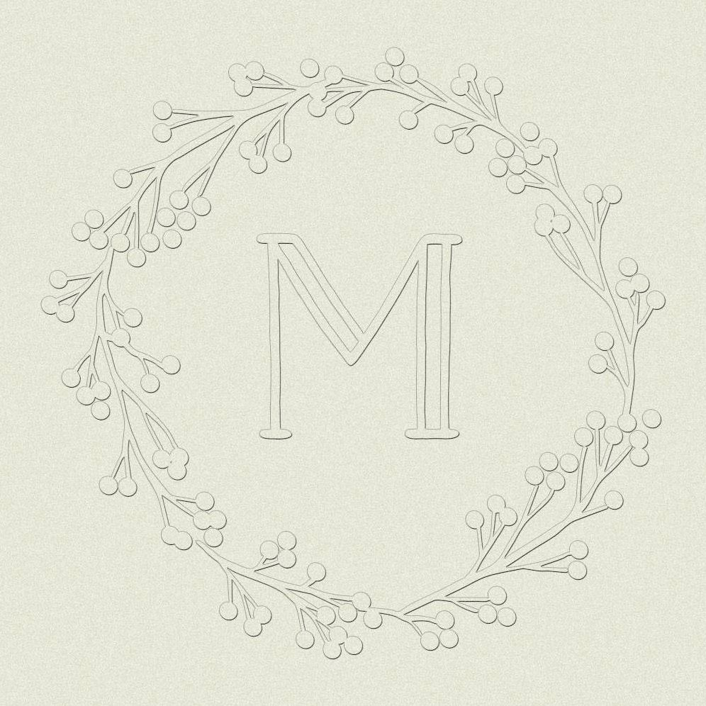Delicate Wreath Custom Embosser Plate with Embossing Tool
