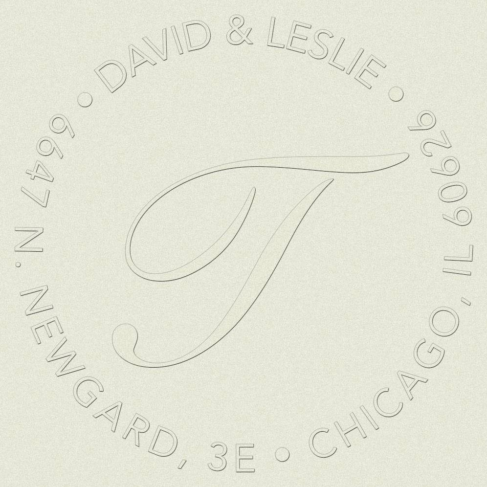 Circle Script Initial Custom Embosser Plate