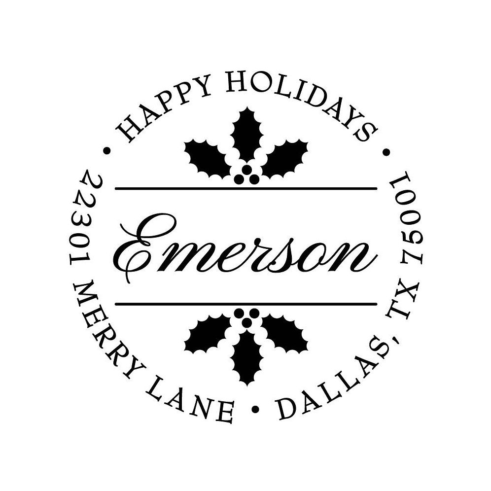 Circle Holly Leaves Custom Stamp and Stamp Tool
