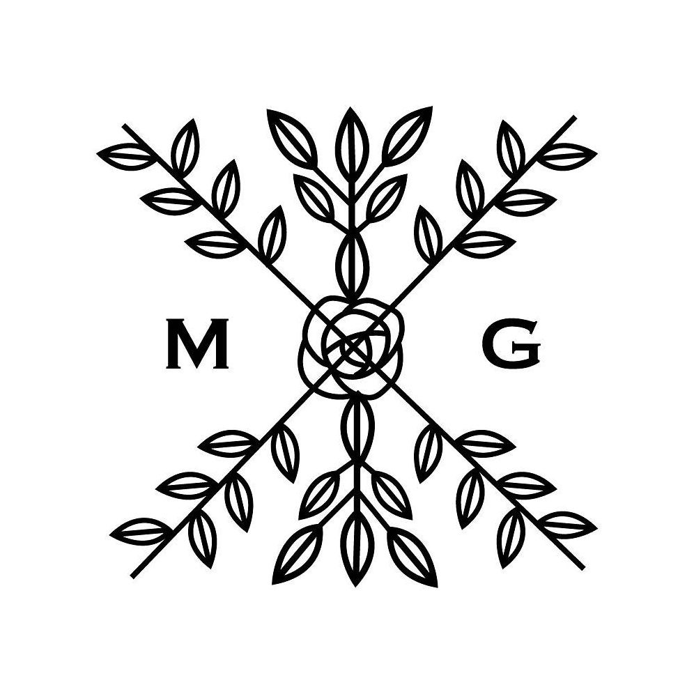 Rose leaves Monogram Custom Stamp