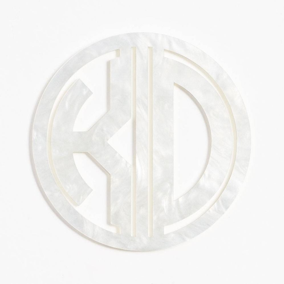 Pearl White Laser Cut Monogram Coasters