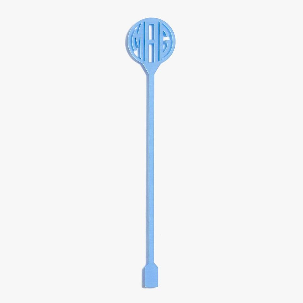 Cool Blue Laser Cut Monogram Stirrers