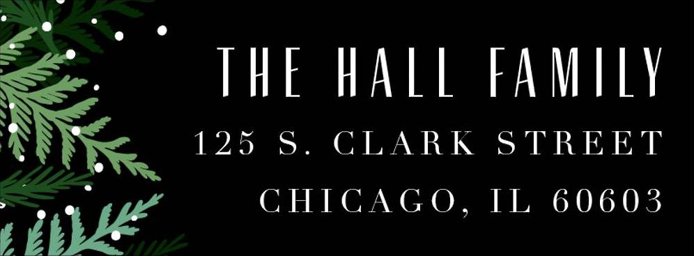 Cedar Branches Holiday Return Address Label