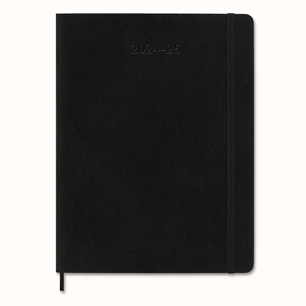 Moleskine Classic 18 Month 2024-2025 Weekly Planner, Soft Cover, XL (7.5" x 10"), Black, 208 pages