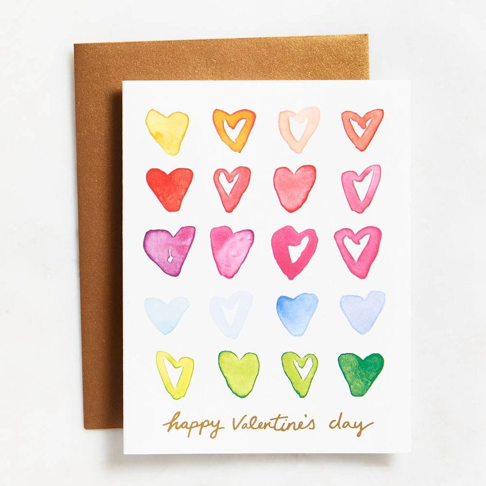 Rainbow Hearts Valentine Card