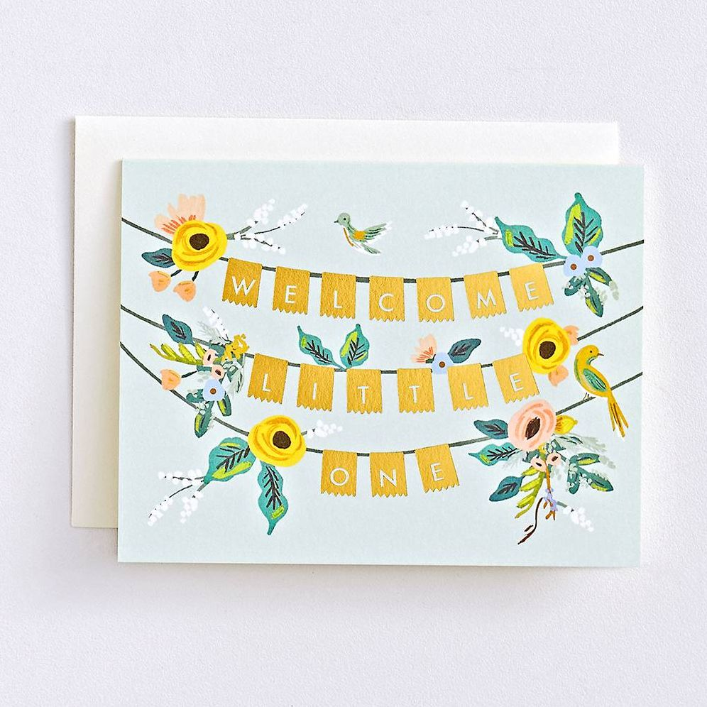 Welcome Little One Banner Baby Card