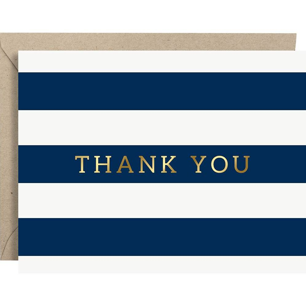 Navy Stripe Thank You Stationery Set
