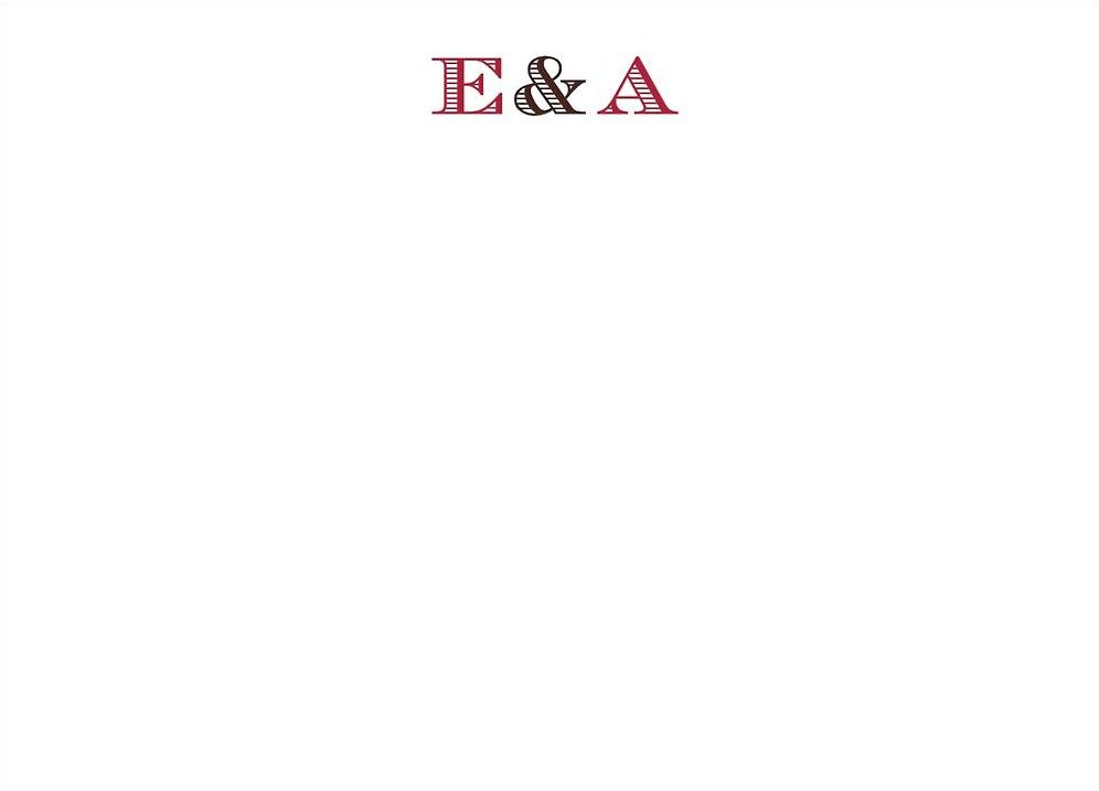 Currency Three Letter Monogram A6 Stationery
