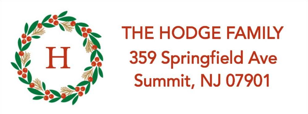 Wreath Return Address Label