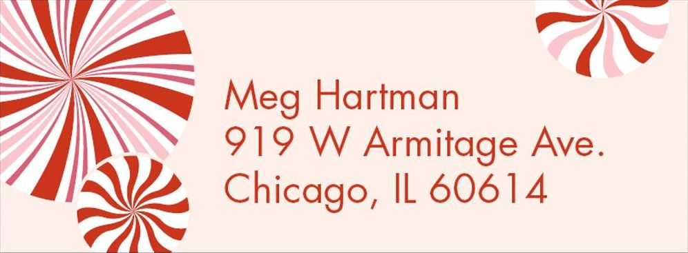 Peppermints Holiday Return Address Label