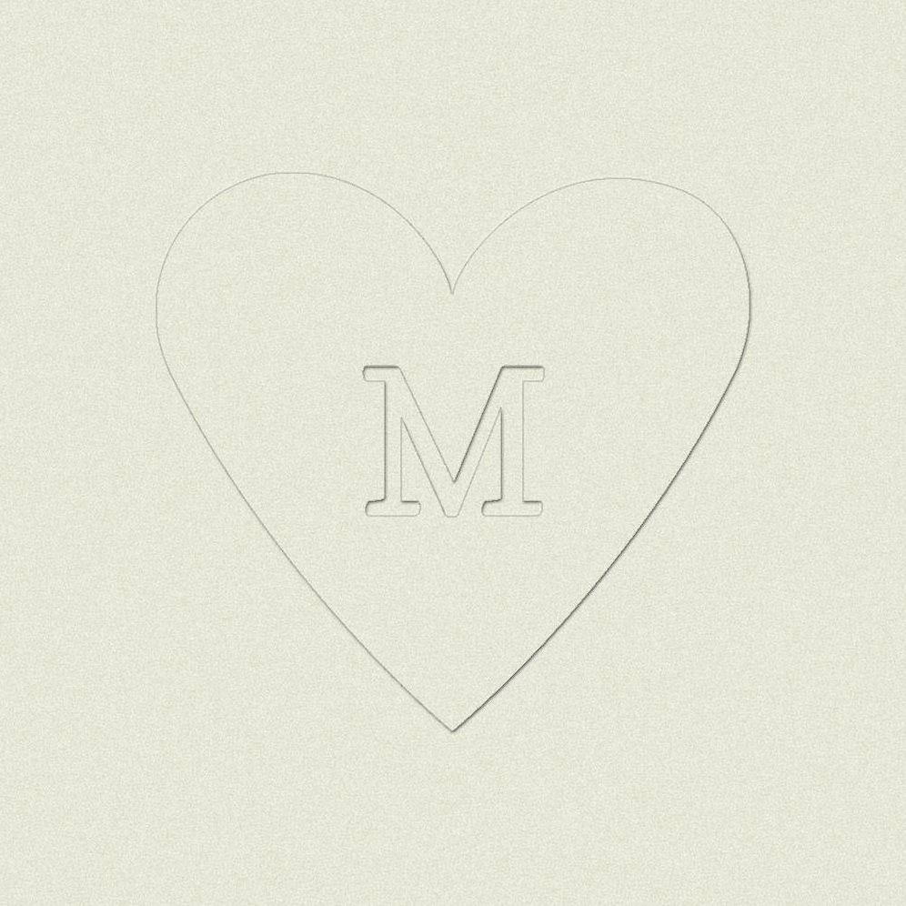 Filled Heart Custom Embosser Plate with Embossing Tool